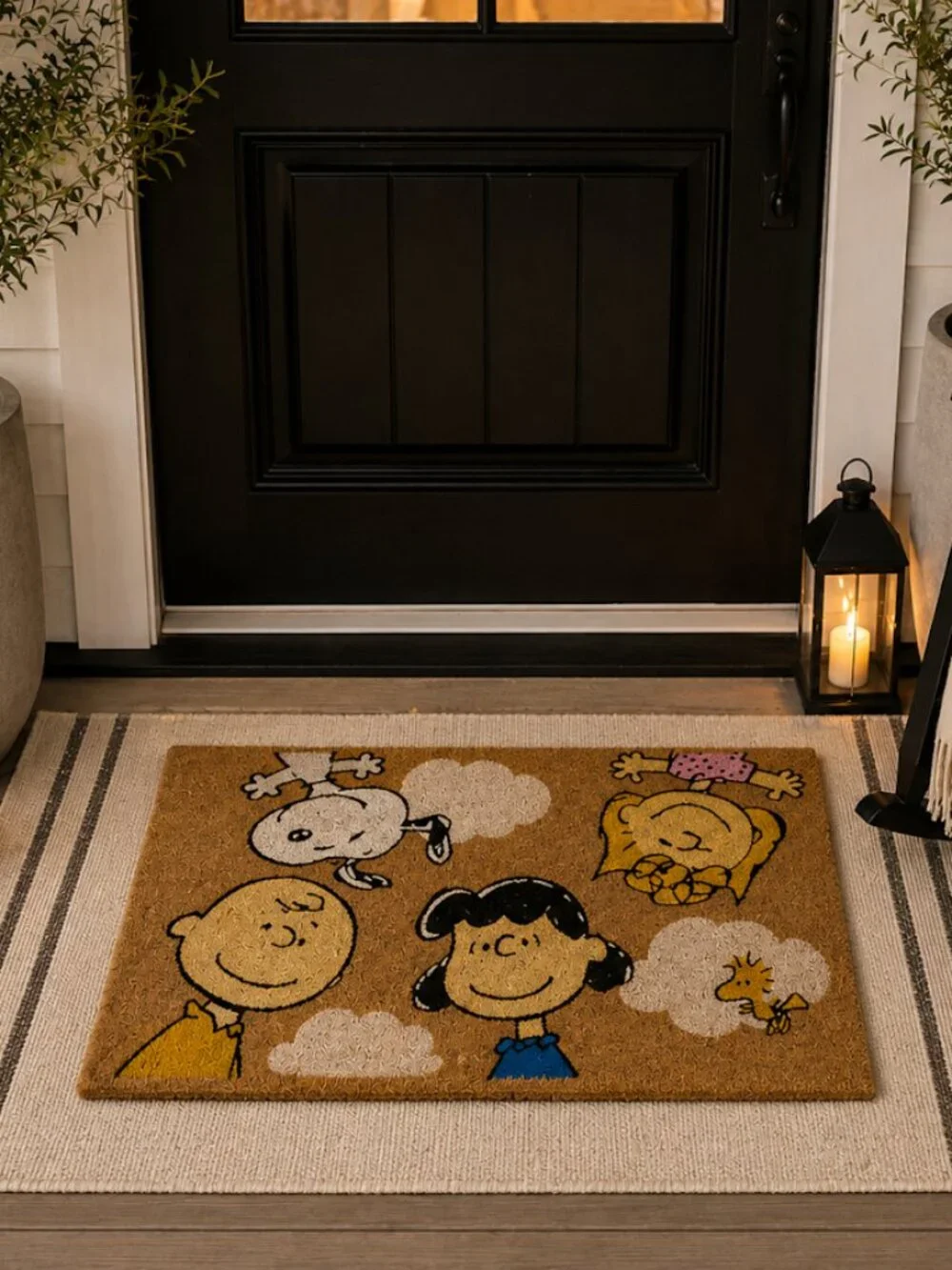 Peanuts Doormat, Snoopy Charlie Brown Outdoor Welcome Rug, Front Porch Decor